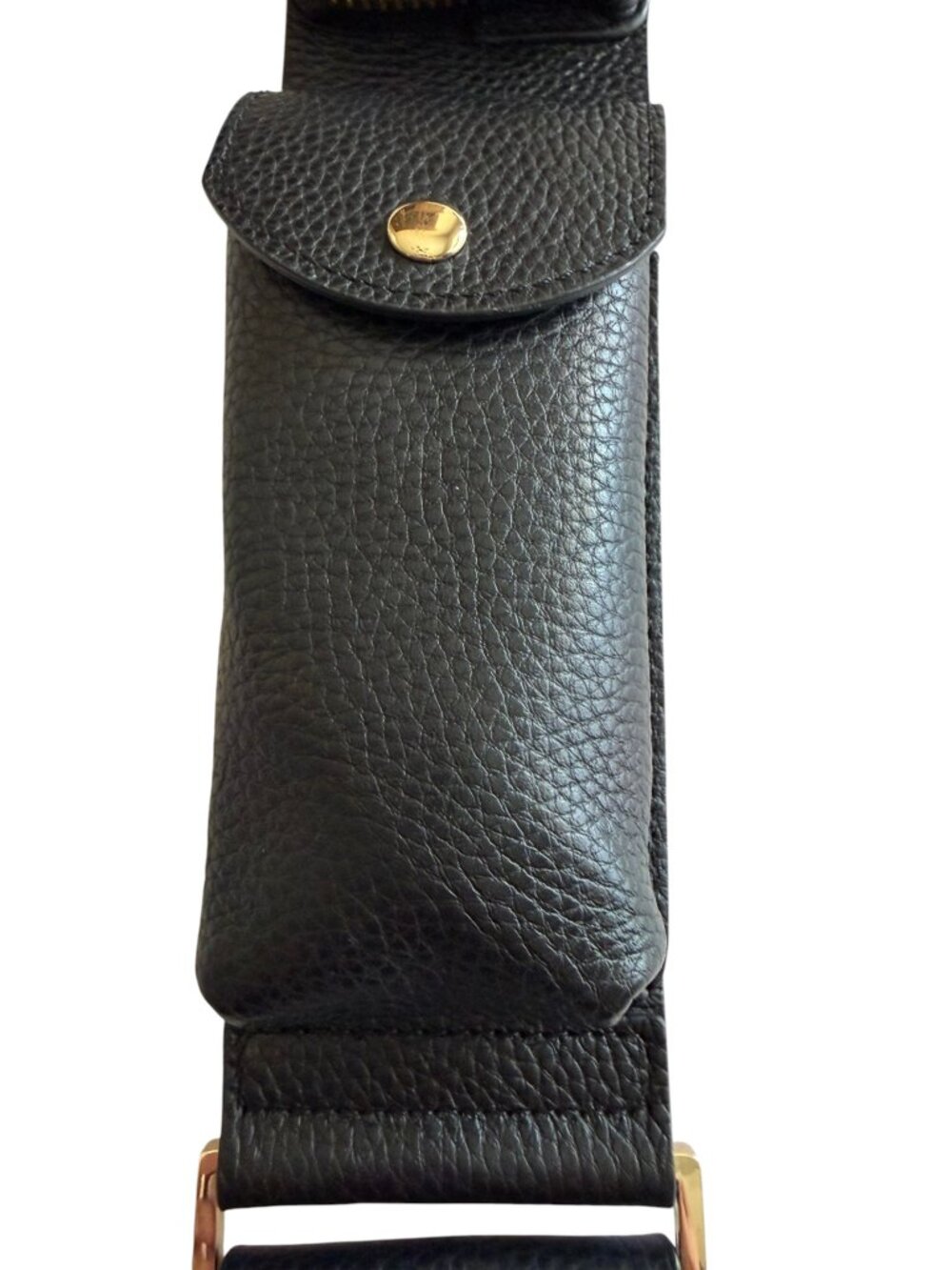 Bandolier Billie Utility Strap Black Leather Gold Adjustable Phone Crossbody - Picture 4 of 8